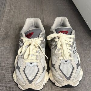 New Balance Cream and Gray Athletic Shoes-9060